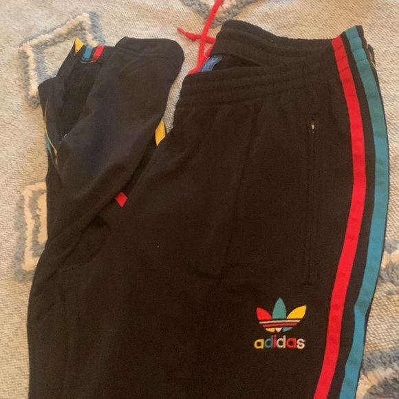 ADIDAS JOGGERS ATHLETIC TRACK PANTS BLACK - Picture 9 of 10
